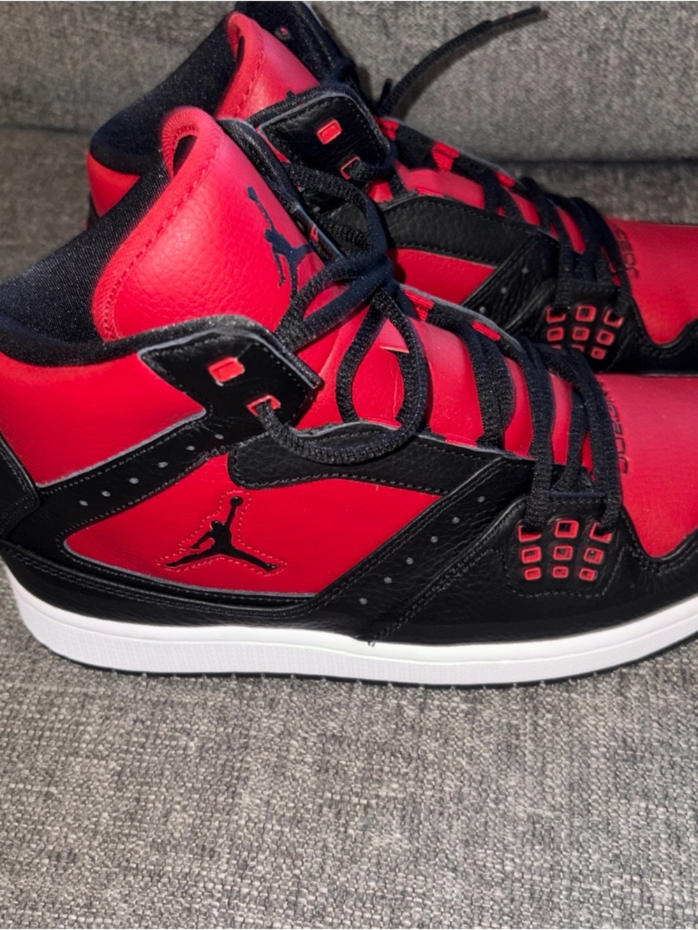New Nike Jordan Flight 1 Bred Black & Red High-Top Sneakers Men’s Size:9 - Picture 2 of 5